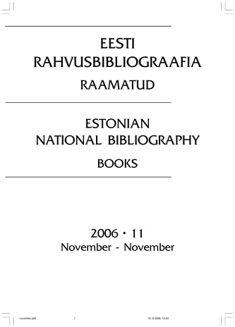 Eesti Rahvusbibliograafia. Raamatud ; 11 2006-11