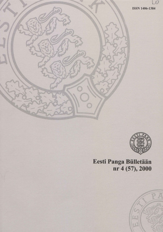 Eesti Panga Bülletään ; 4 (57) / 2000