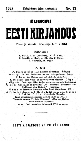 Eesti Kirjandus ; 12 1928