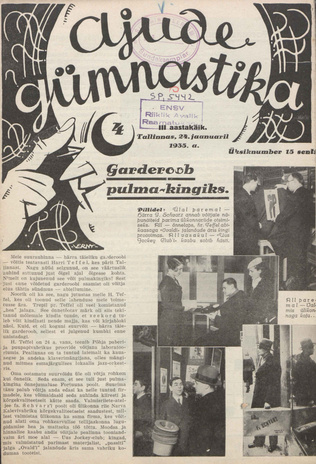 Ajude Gümnastika : ristsõnamõistatuste ajakiri ; 4 1935-01-24