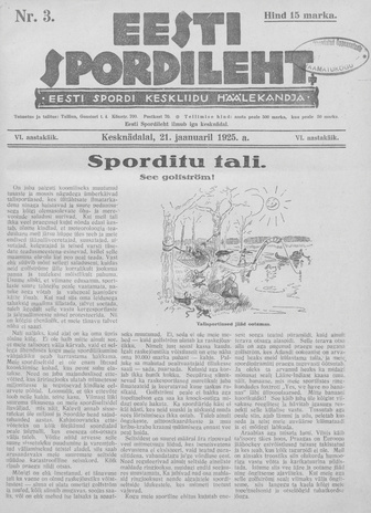 Eesti Spordileht ; 3 1925-01-21