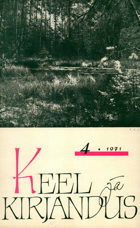 Keel ja Kirjandus ; 4 1971-04