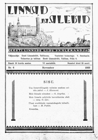 Linnad ja Alevid ; 6 1933-11