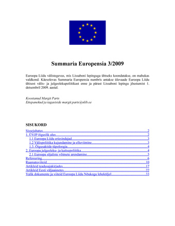 Summaria Europensia : [referaatväljaanne] ; 3 2009