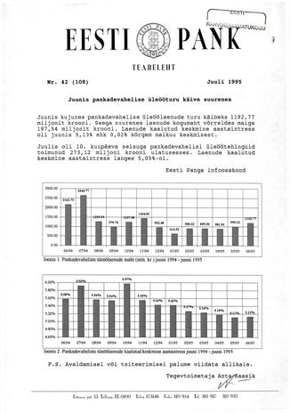 Eesti Pank : teabeleht ; 42 (108) 1995-07