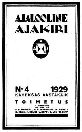Ajalooline Ajakiri ; 4 1929