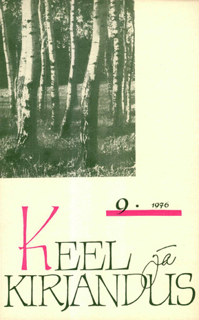 Keel ja Kirjandus ; 9 1976-09