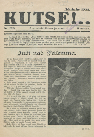 Kutse! : äratusleht linnas ja maal ; 23-24 1935-12-20