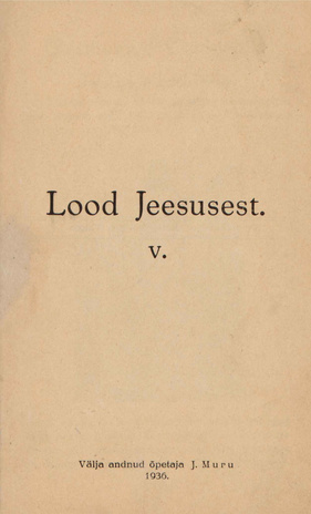 Lood Jeesusest. V 