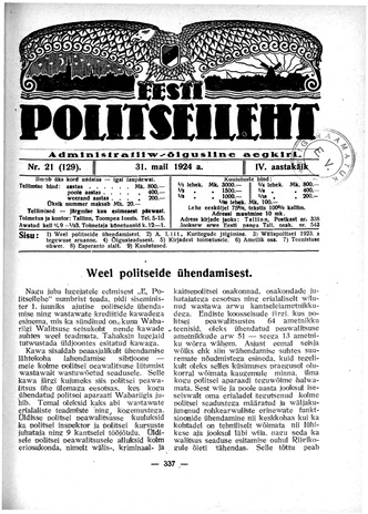 Eesti Politseileht ; 21 1924