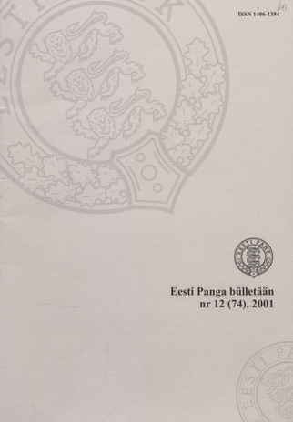 Eesti Panga Bülletään ; 12 (74) / 2001