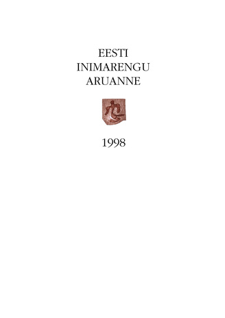 Eesti inimarengu aruanne ; 1998
