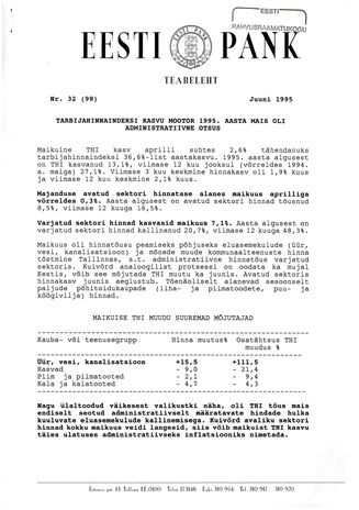 Eesti Pank : teabeleht ; 32 (98) 1995-06