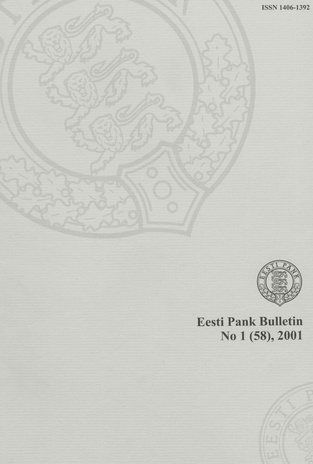 Eesti Pank (Bank of Estonia) : bulletin ; 1 (58) 2001