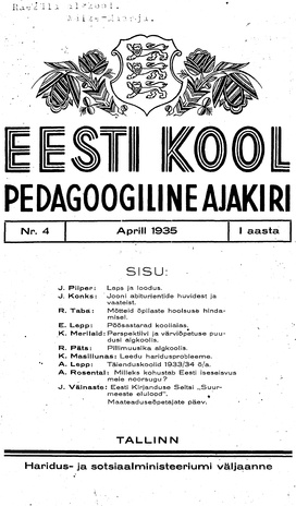 Eesti Kool ; 4 1935-04