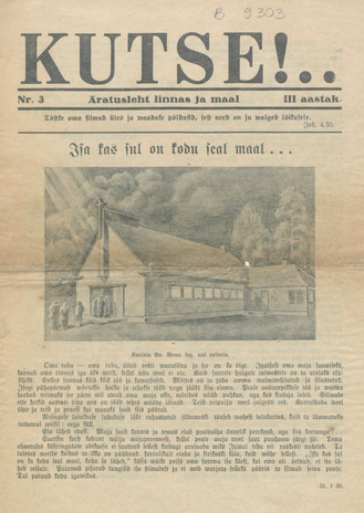 Kutse! : äratusleht linnas ja maal ; 3 1936-01-31