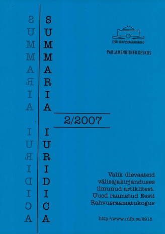 Summaria Iuridica ; 2 2007