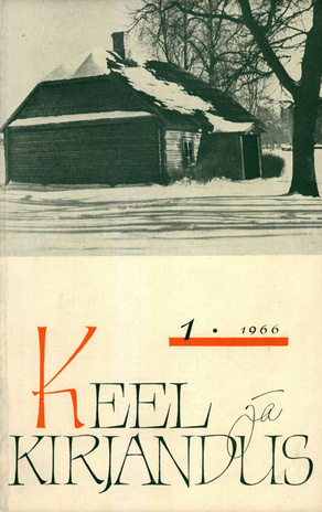 Keel ja Kirjandus ; 1 1966-01