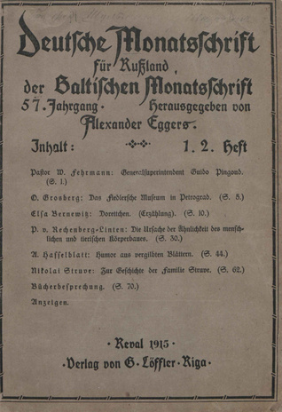 Baltische Monatsschrift ; 1. 2. 1915-01/02