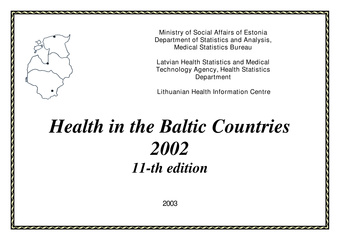 Health in the Baltic countries ; 2002