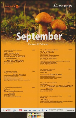 September : kontserdid Tallinnas 