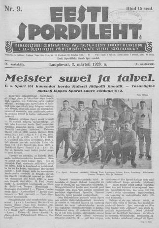 Eesti Spordileht ; 9 1928-03-03