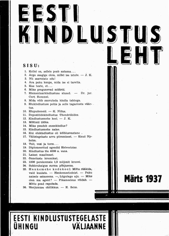 Eesti Kindlustusleht ; 3 1937-03