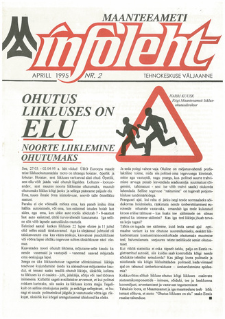 Maanteeameti Infoleht : Tehnokeskuse väljaanne ; 2 1995-04