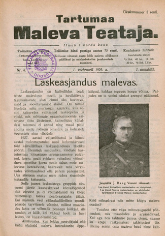 Tartumaa Maleva Teataja ; 6 1929-02-01