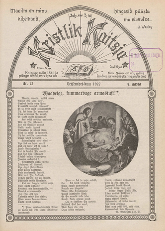 Kristlik Kaitsja : Eesti metodistide häälekandja ; 12 1927-12