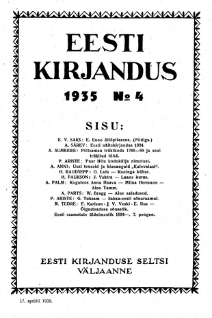 Eesti Kirjandus ; 4 1935