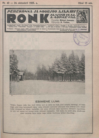 Ronk : perekonna ja noorsoo ajakiri ; 43 1925-10-24