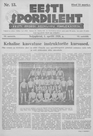 Eesti Spordileht ; 13 1926-04-01