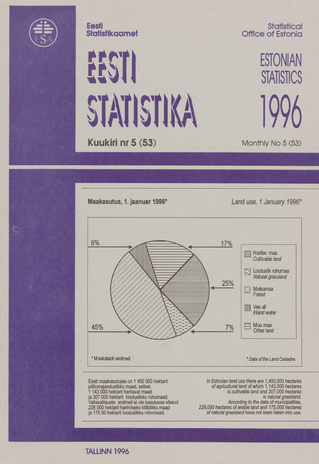Eesti Statistika Kuukiri = Monthly Bulletin of Estonian Statistics ; 5(53) 1996-07
