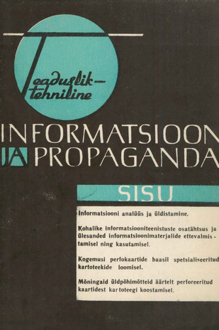 Teaduslik-tehniline informatsioon ja propaganda : informatsiooniline kogumik 