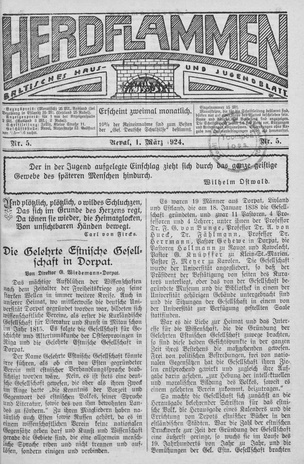 Herdflammen : Baltisches Haus- und Jugendblatt ; 5 1924-03-01