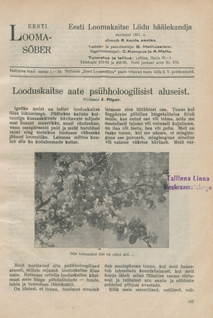 Eesti Loomasõber : Eesti Loomakaitse Liidu häälekandja ; 3 (13) 1936-06-19