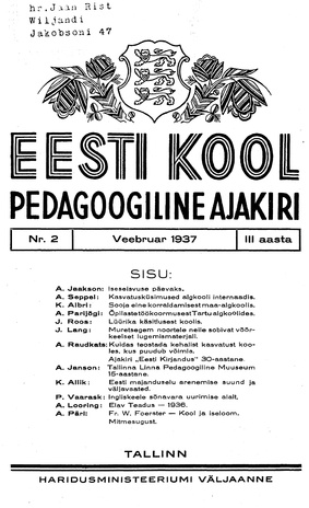 Eesti Kool ; 2 1937-02