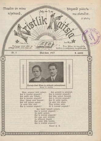 Kristlik Kaitsja : Eesti metodistide häälekandja ; 5 1927-05