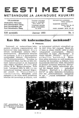 Eesti Mets ; 1 1933