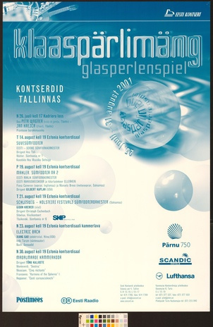 Klaaspärlimäng : kontserdid Tallinnas 