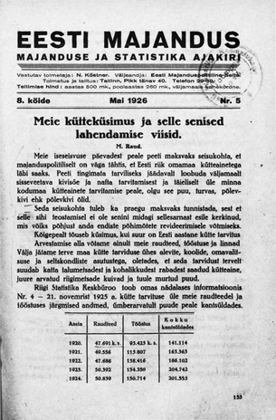 Eesti Majandus ; 5 1926-05