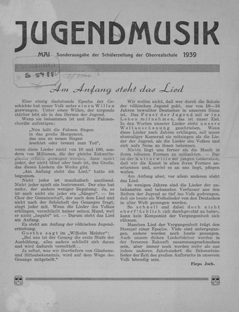 Jugendmusik ; 1939-05