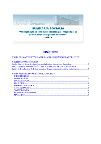 Summaria Socialia ; 3 2009