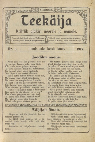 Teekäija : Eesti Baptisti Koguduse Ühenduse häälekandja ; 5 1913