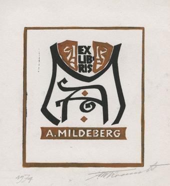 Ex libris A. Mildeberg 
