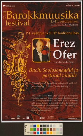XVIII barokkmuusika festival : Erez Ofer 