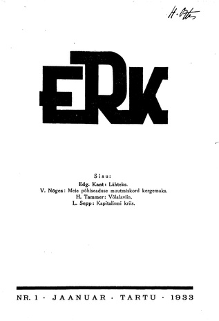 ERK ; 1 1933-01