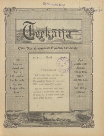 Teekäija : Eesti Baptisti Koguduse Ühenduse häälekandja ; 8 1924-04-15