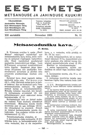 Eesti Mets ; 11 1933